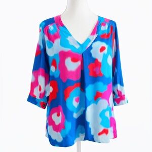 Annie Griffin 100% Silk Abstract Print Blouse – Size XS
